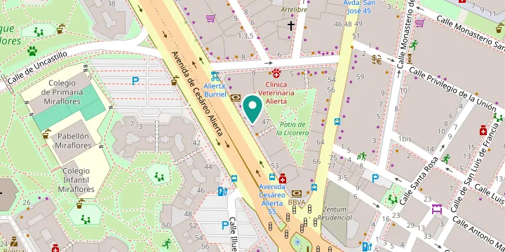 Plano de la zona con la ubicación de Vintage 66 señalada en Av. de Cesáreo Alierta, 47, Zaragoza.