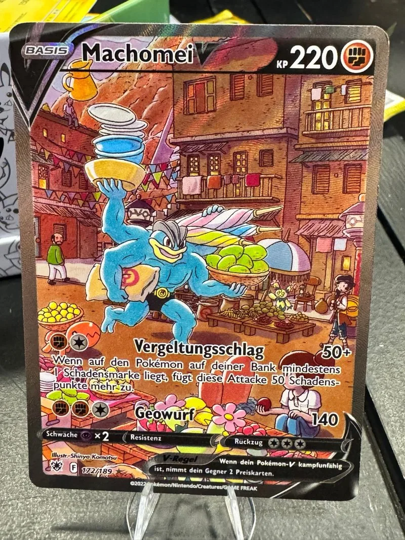 Machomei V 172/189 Pokémon Carta Alemana