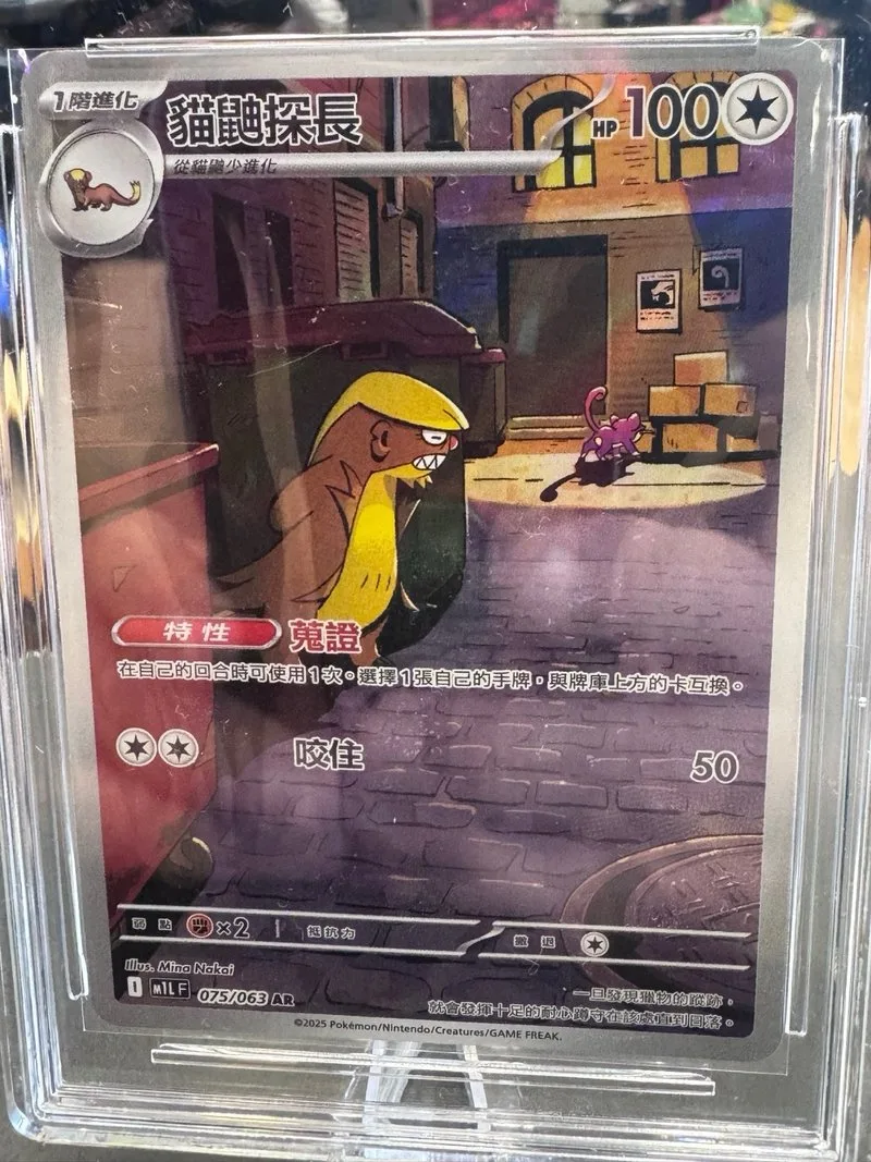 Gumshoos Pokémon China 075/063 AR Grado 10
