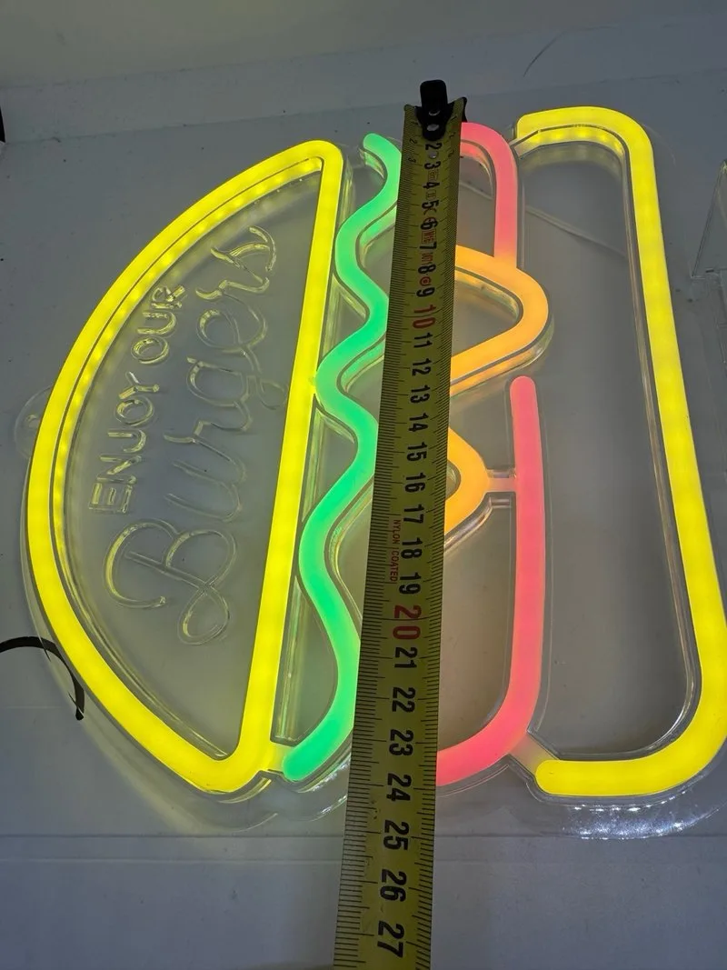 Letrero Neón LED Hamburguesa Enjoy Burgers