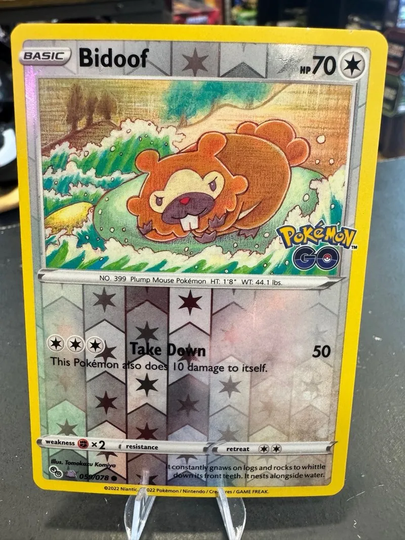 Bidoof Reverse Holo Peelable Ditto 059/078 Ingles