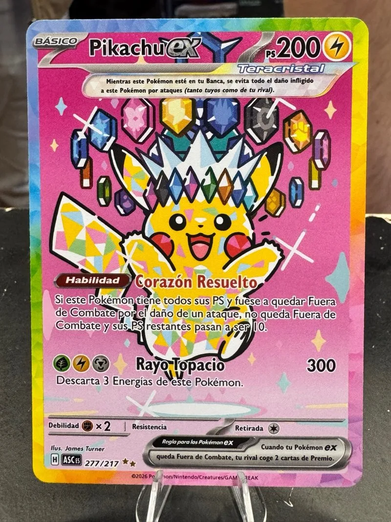Pikachu EX 277/217 Teracristal Pokemon Esp