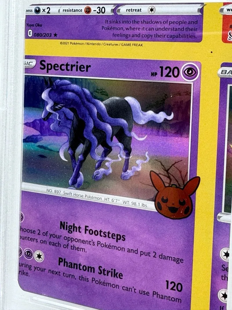Carta Pokémon error Miscut Spectrier
