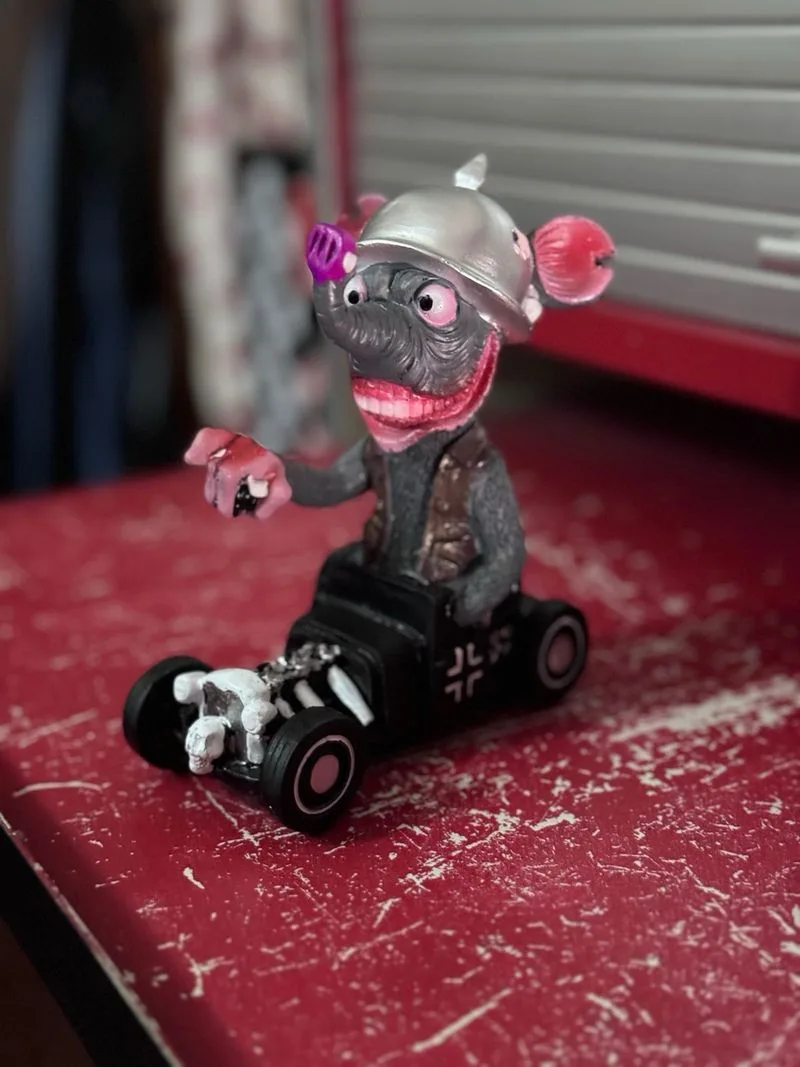 Figura de resina Rat fink Rat rod Ed roth Raton