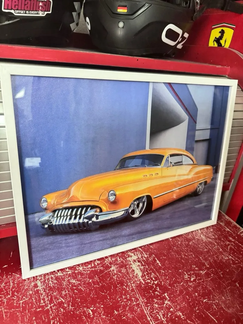 1959 Buick custom poster en lienzo enmarcado