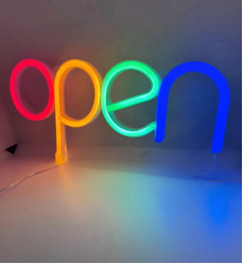 Cartel LED Neón Open Pilas