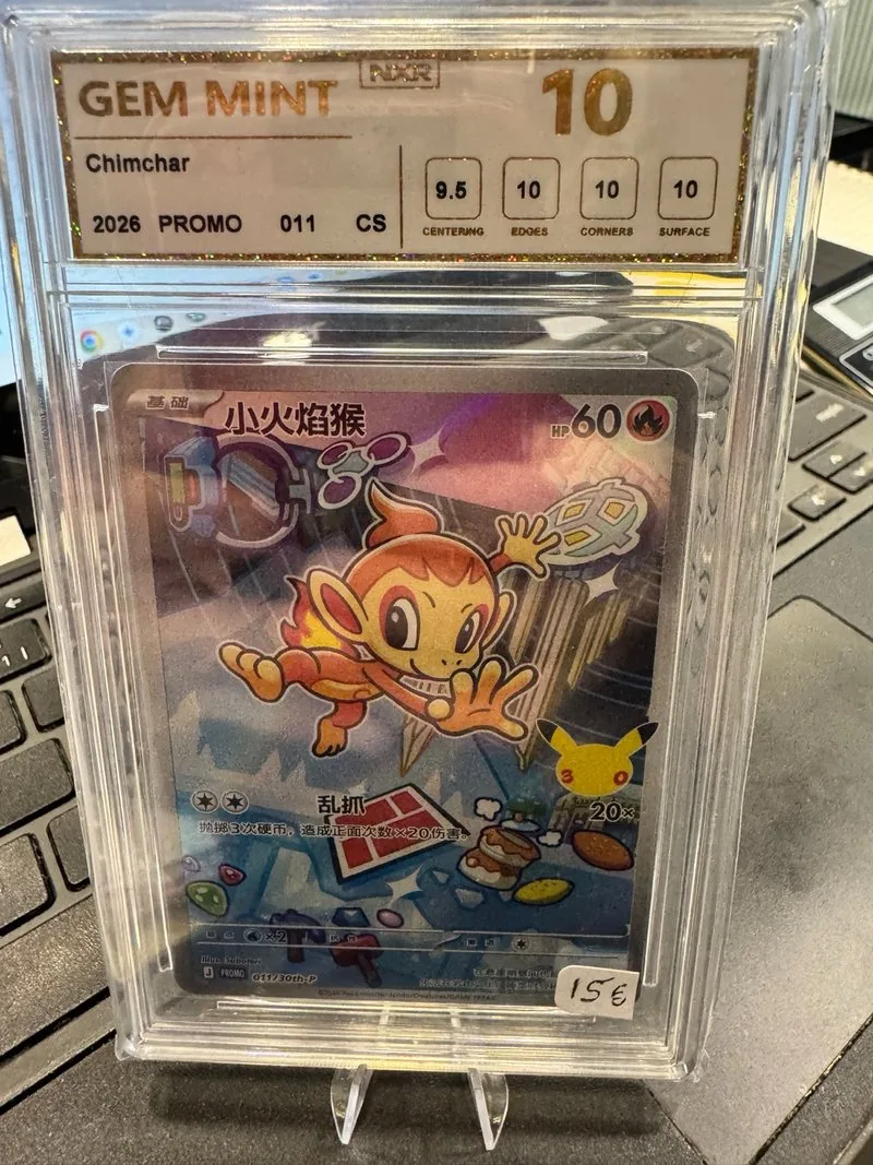 Pokémon Chimchar 011/30Th-P Grado 10 🇨🇳