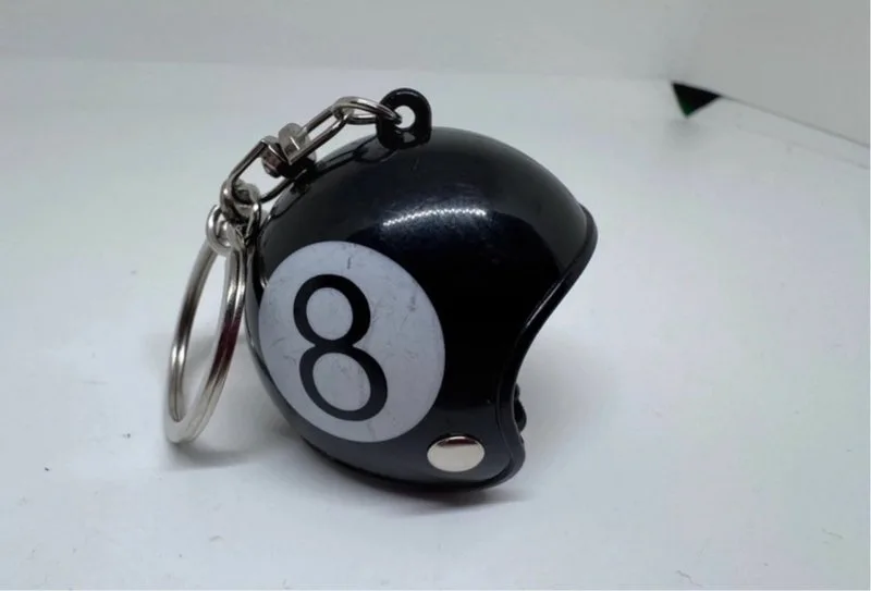 Llavero Casco Moto Custom Bola 8