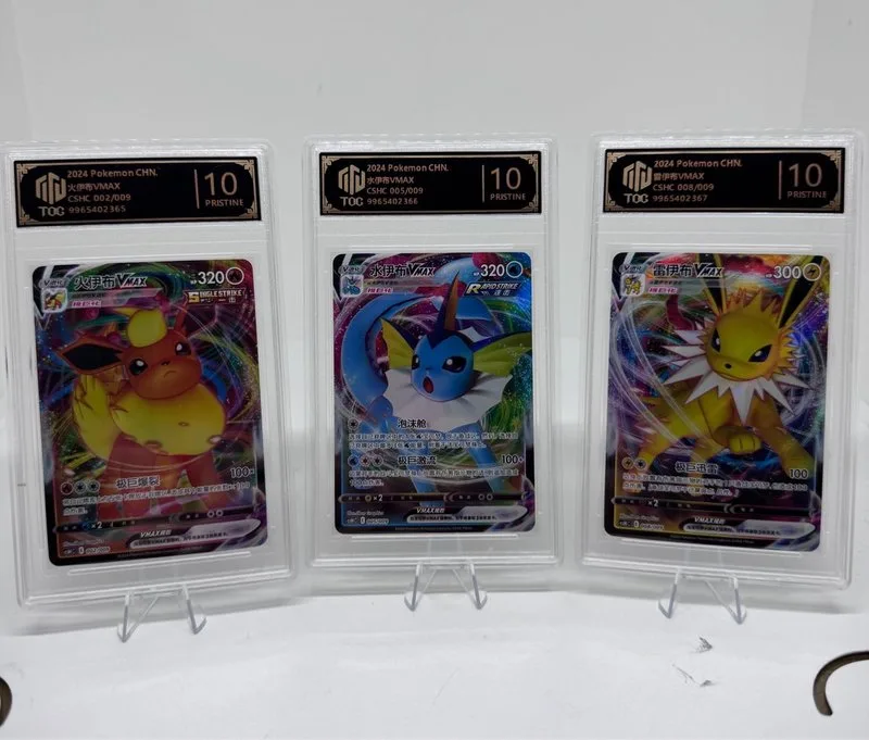Vaporeon, Jolteon y Flareon pokemon VMAX Grado 10: