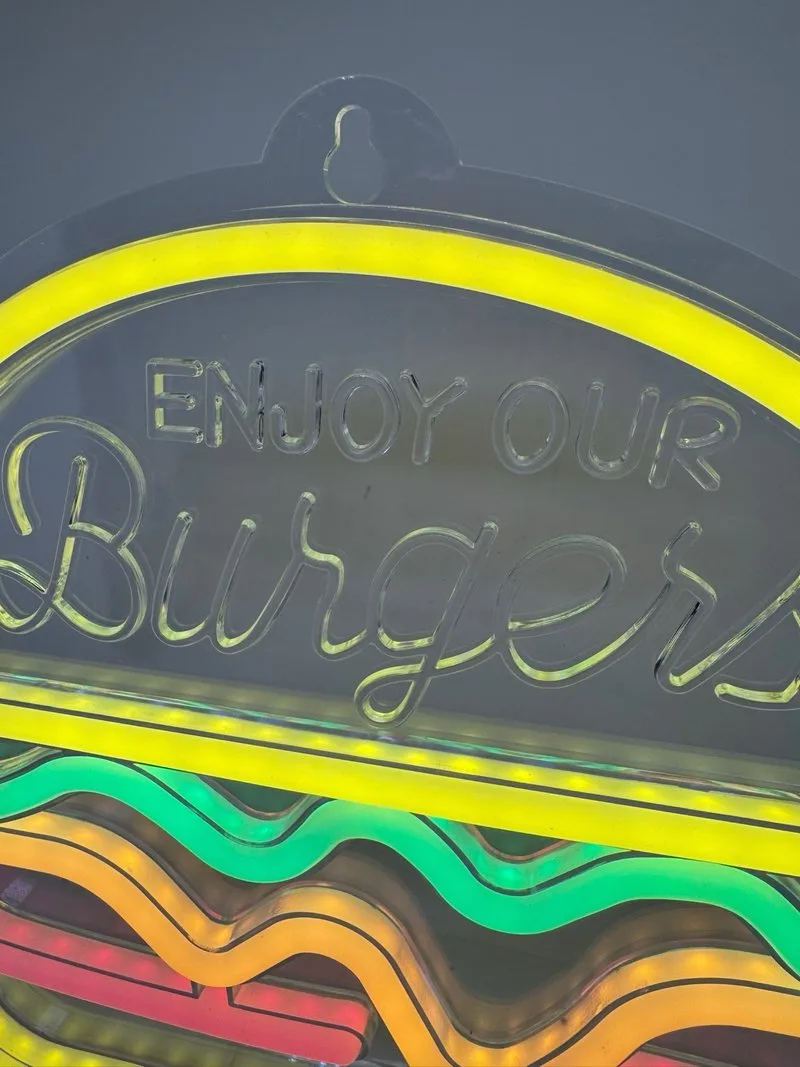Letrero Neón LED Hamburguesa Enjoy Burgers