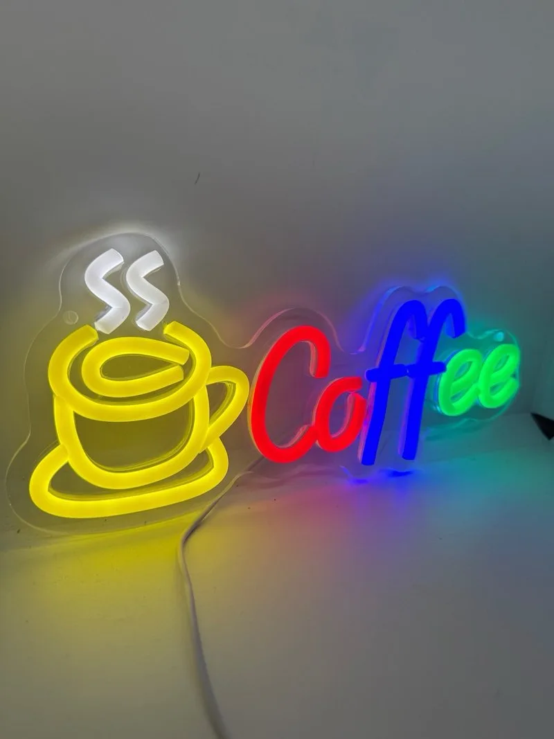 Letrero LED Neon Coffee Cafe Moderno