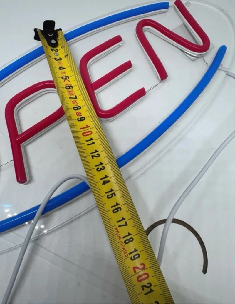 Cartel LED Neón Open Azul y Rojo