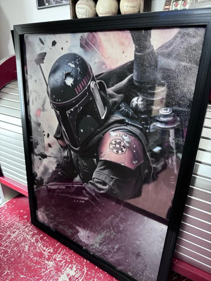 Star Wars Boba Fett lienzo enmarcado de 30x40