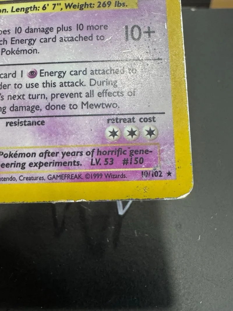 Mewtwo 10/102 TCG Base Set Holo 1999 Eng