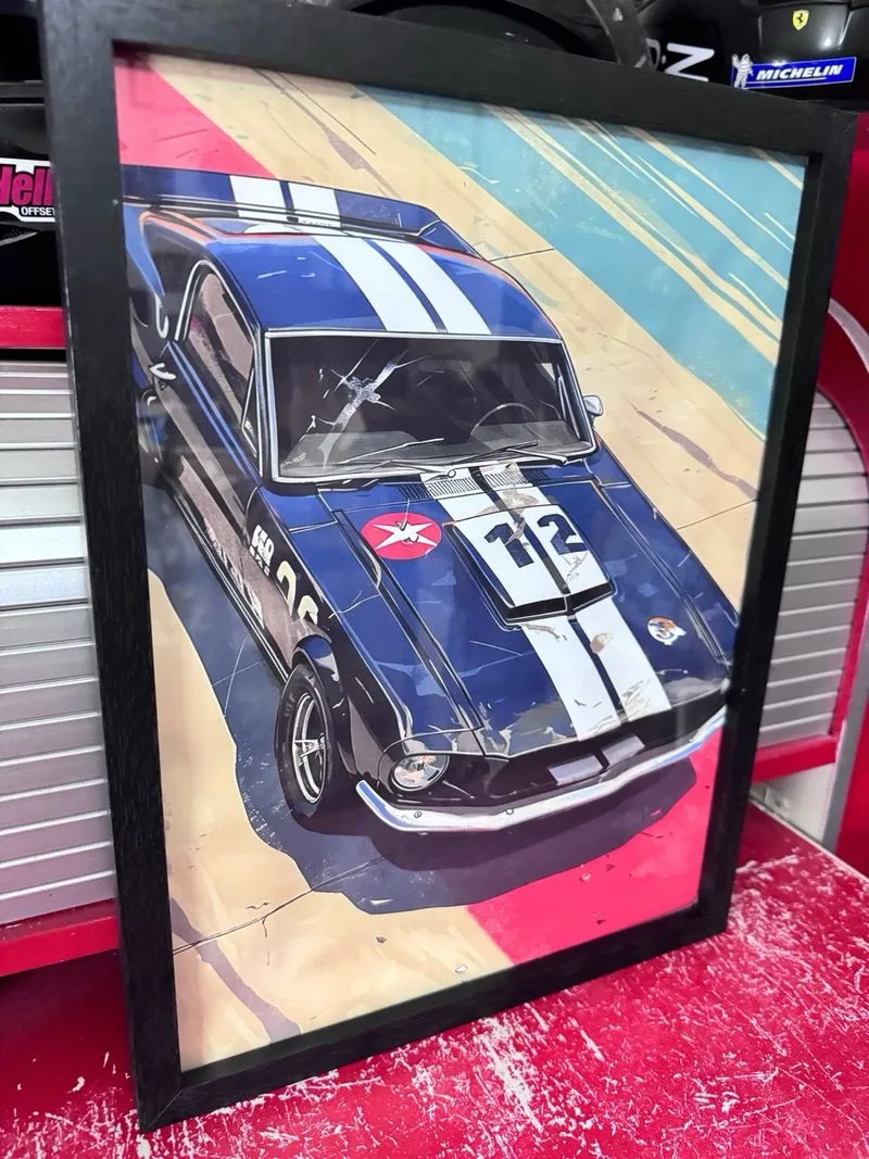 Lienzo enmarcado Ford mustang racing 30x40
