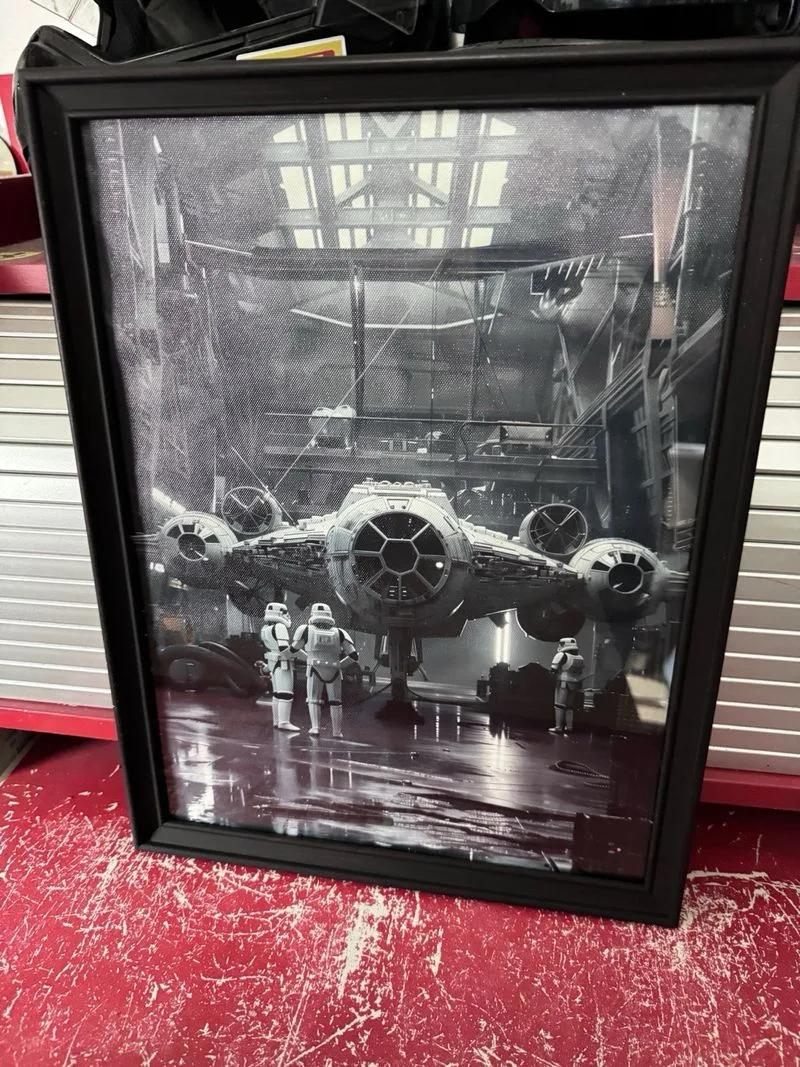 Star Wars Caza Tie lienzo enmarcado 30x40