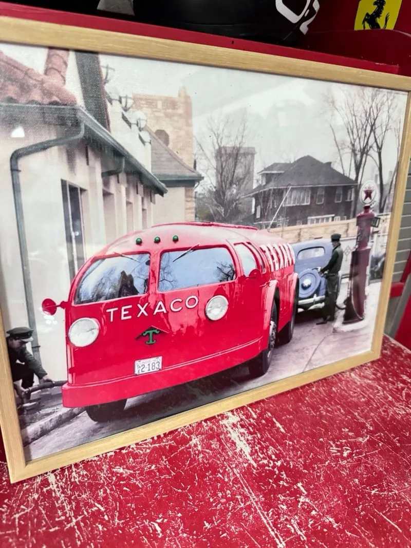 Texaco camion tanker 1934 lienzo enmarcado