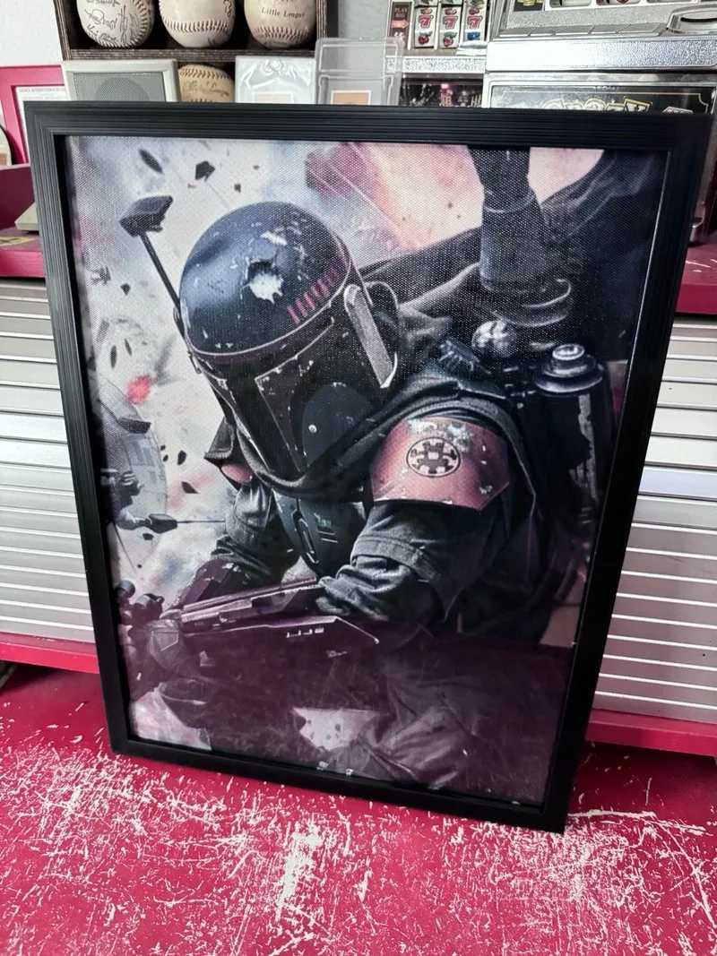 Star Wars Boba Fett lienzo enmarcado de 30x40