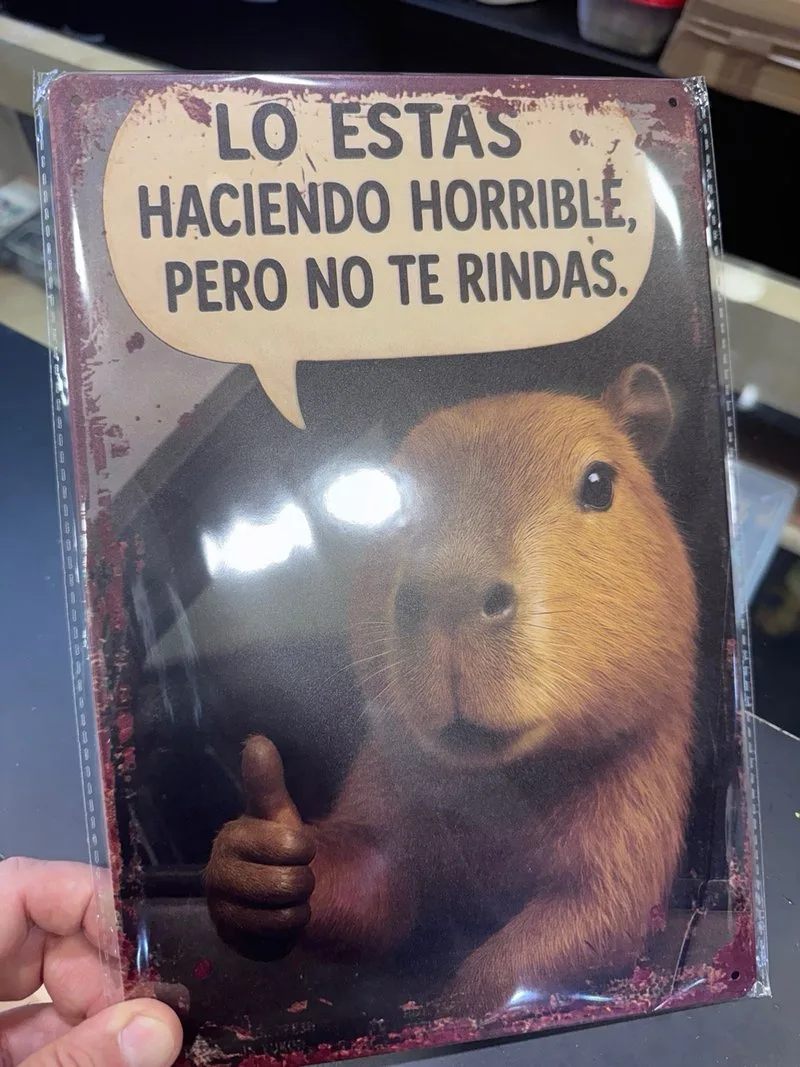 Cartel Humor Capibara No te rindas