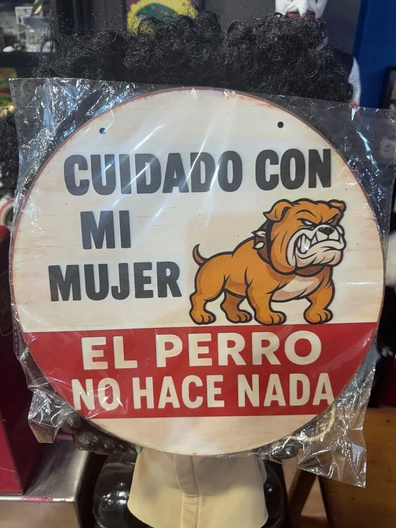 Cartel humor Cuidado con mi mujer