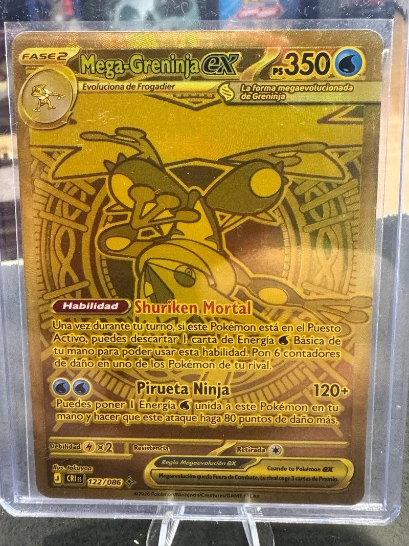 Carta Pokémon Mega Greninja EX Dorado 122/086