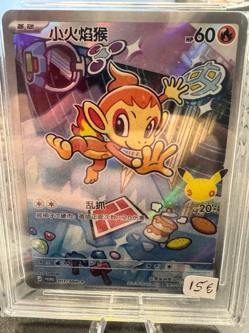 Pokémon Chimchar 011/30Th-P Grado 10 🇨🇳