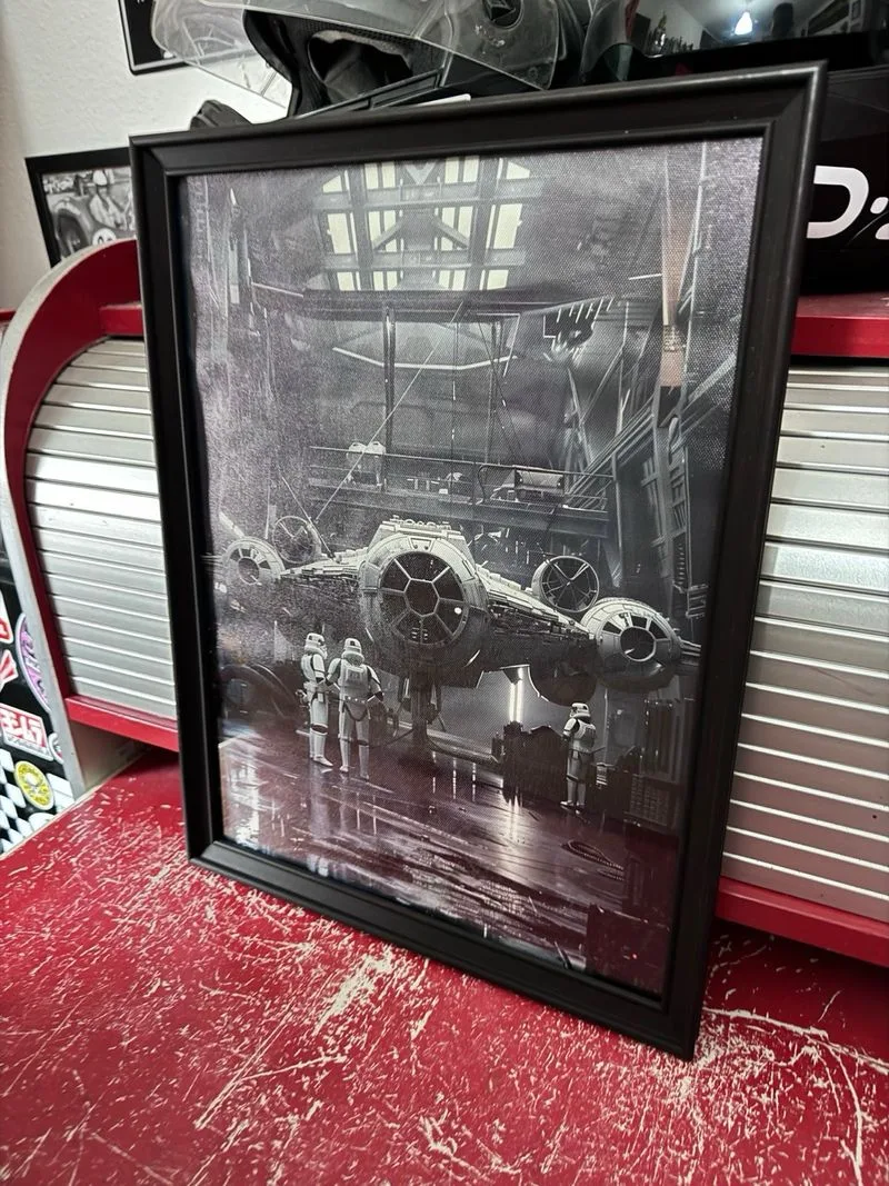 Star Wars Caza Tie lienzo enmarcado 30x40