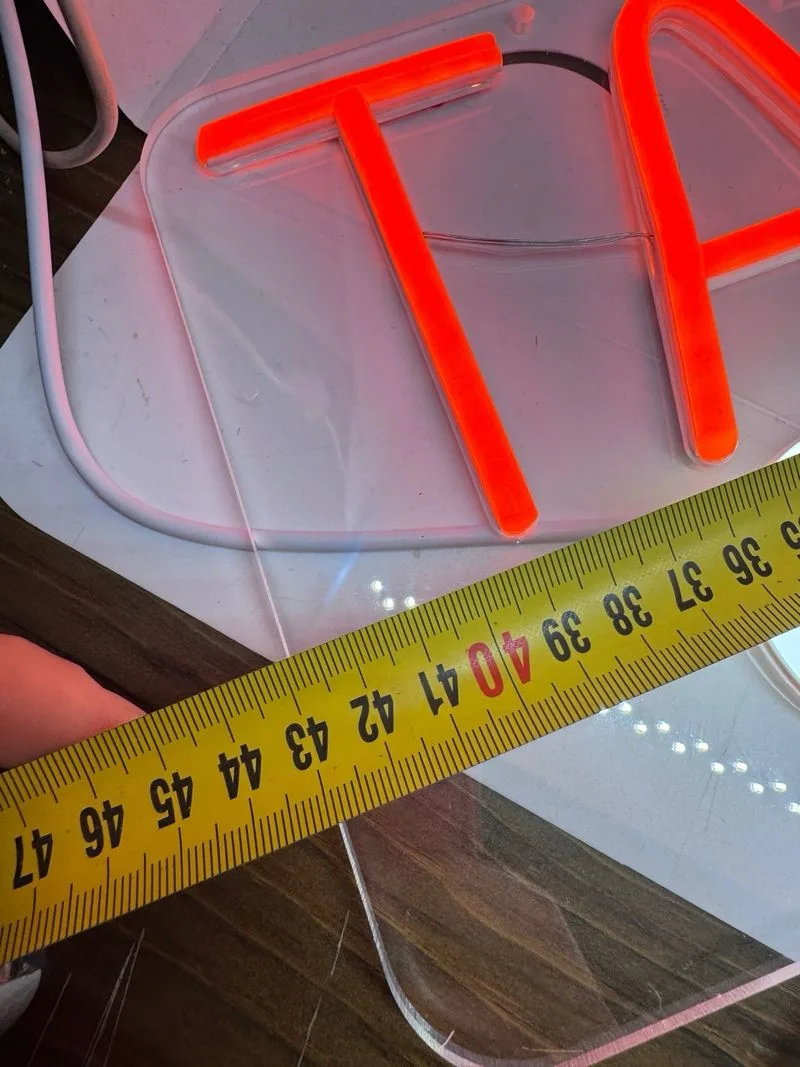 Cartel LED Tattoo Open Naranja y Blanco