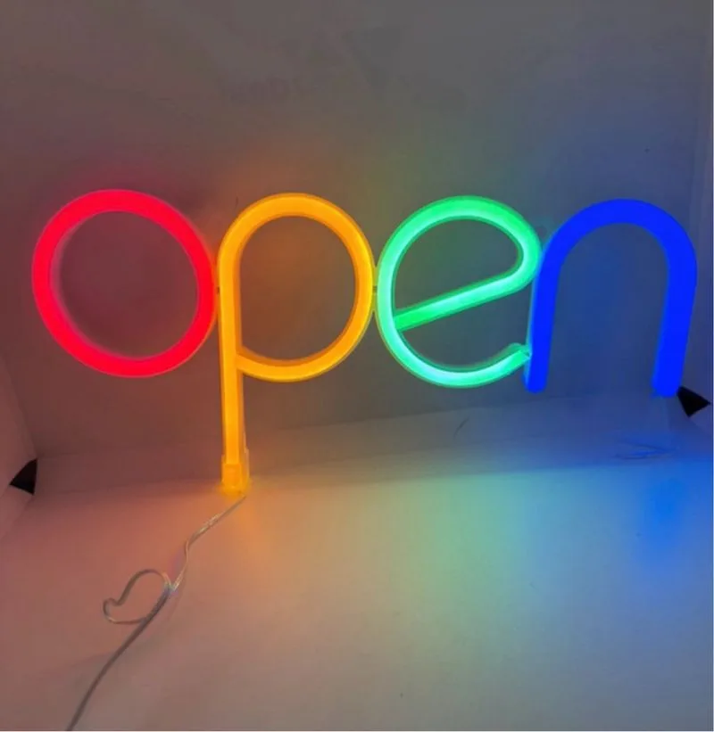 Cartel LED Neón Open Pilas