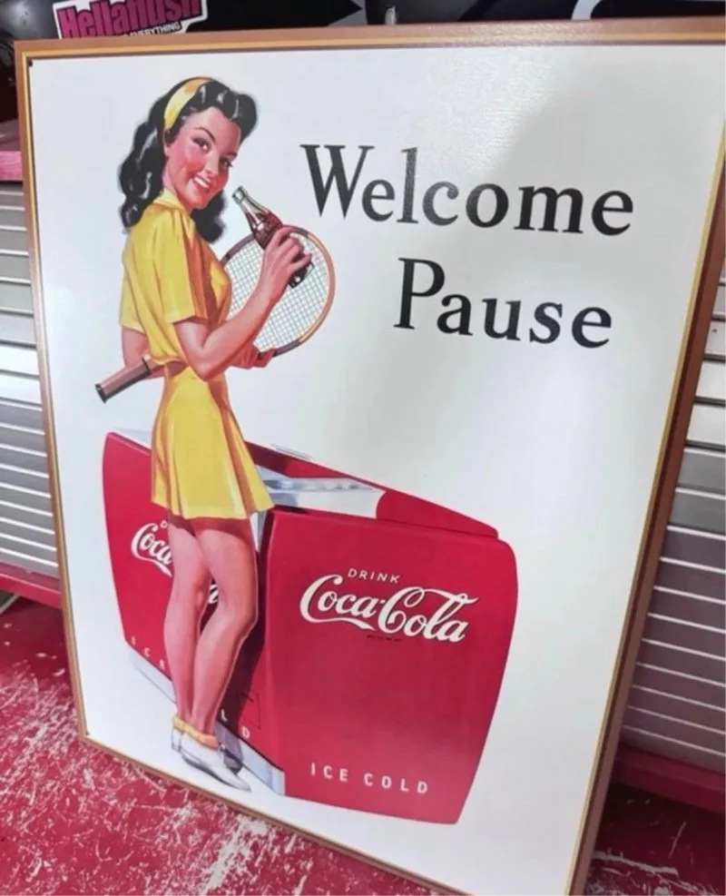 Cartel Coca-Cola Vintage tenis Años 90