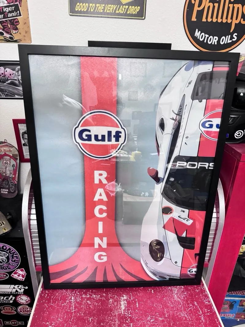 Lienzo Porsche Gulf Racing enmarcado 50x70