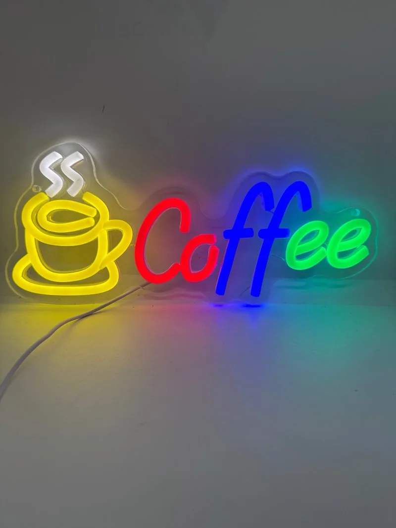 Letrero LED Neon Coffee Cafe Moderno