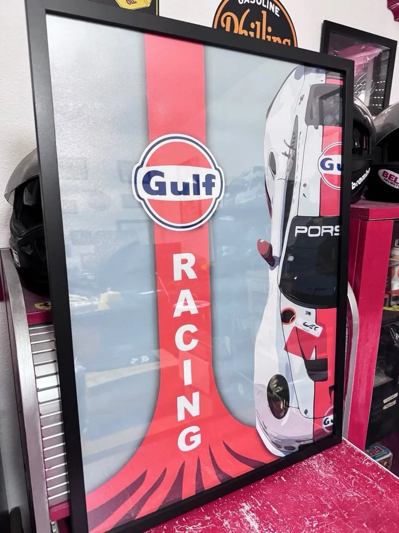 Lienzo Porsche Gulf Racing enmarcado 50x70