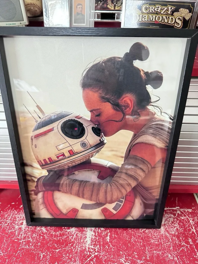 Star Wars Poster de Rey con BB-8 Enmarcado