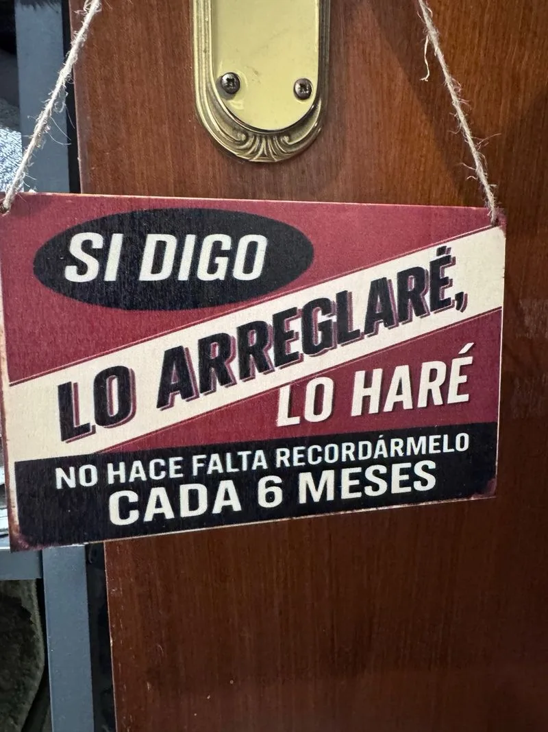 Cartel de madera humor masculino hogar