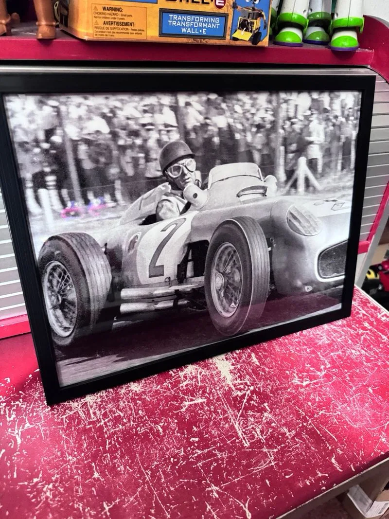 Poster Fangio carreras vintage