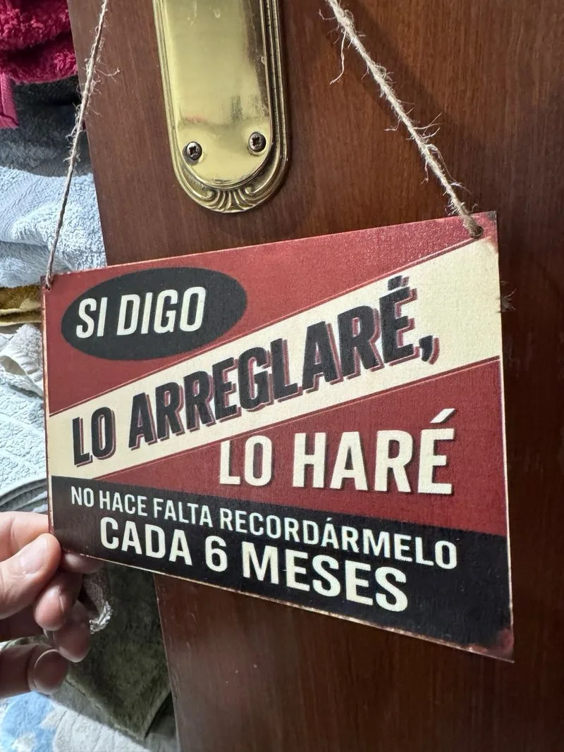 Cartel de madera humor masculino hogar