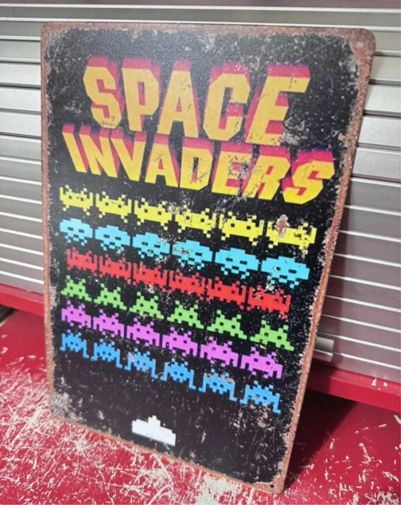 Cartel metalico Space Invaders Arcade