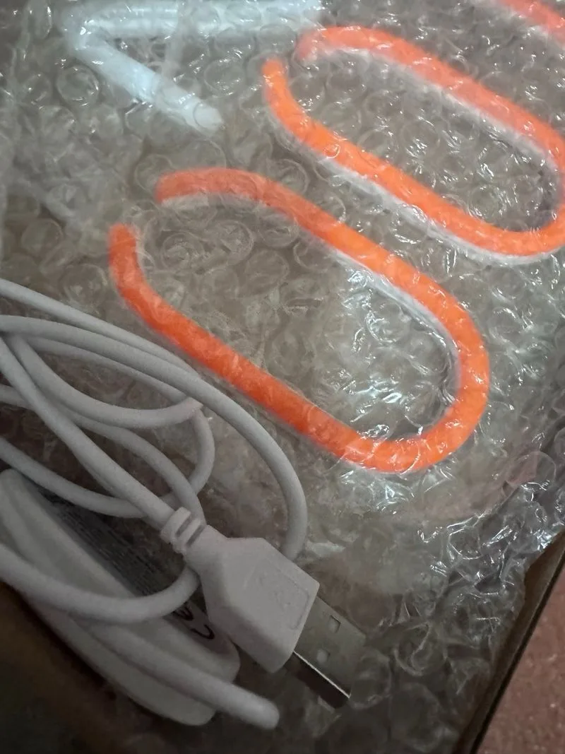 Cartel LED Tattoo Open Naranja y Blanco