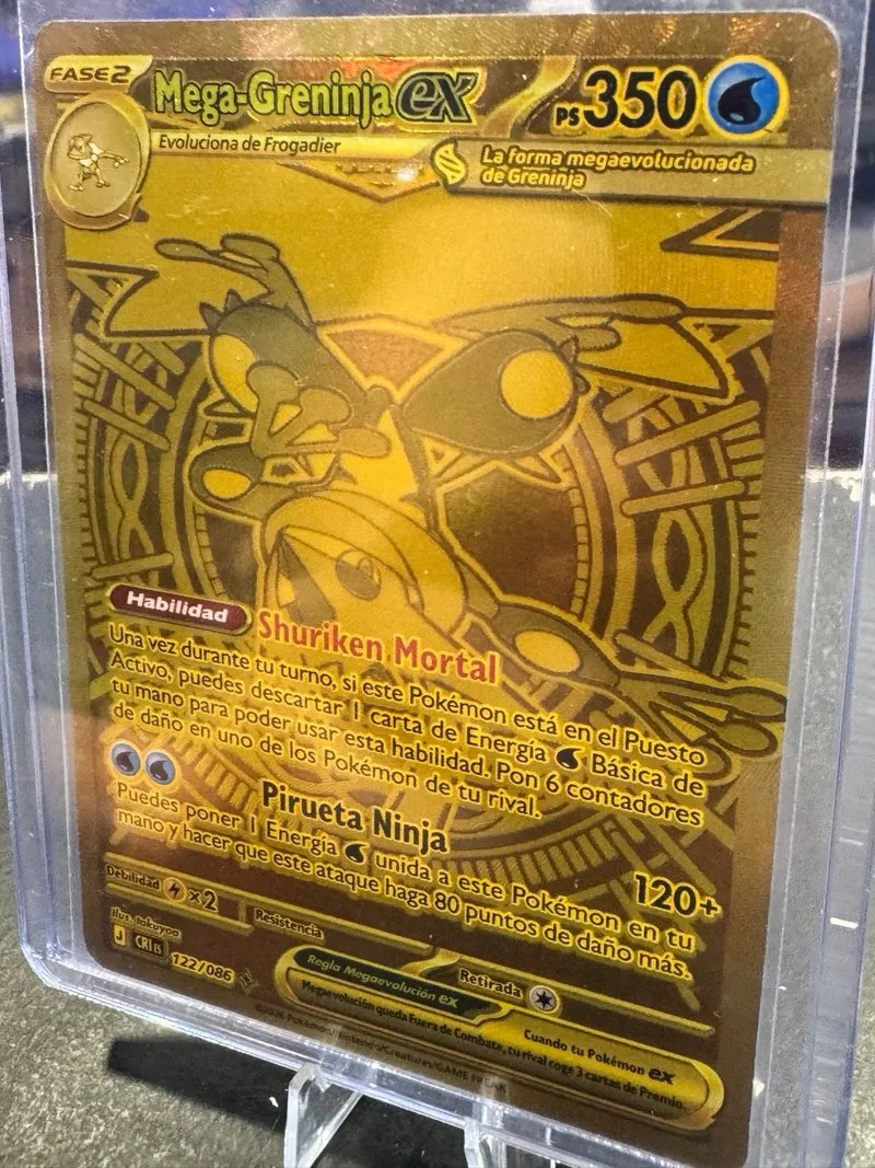 Carta Pokémon Mega Greninja EX Dorado 122/086